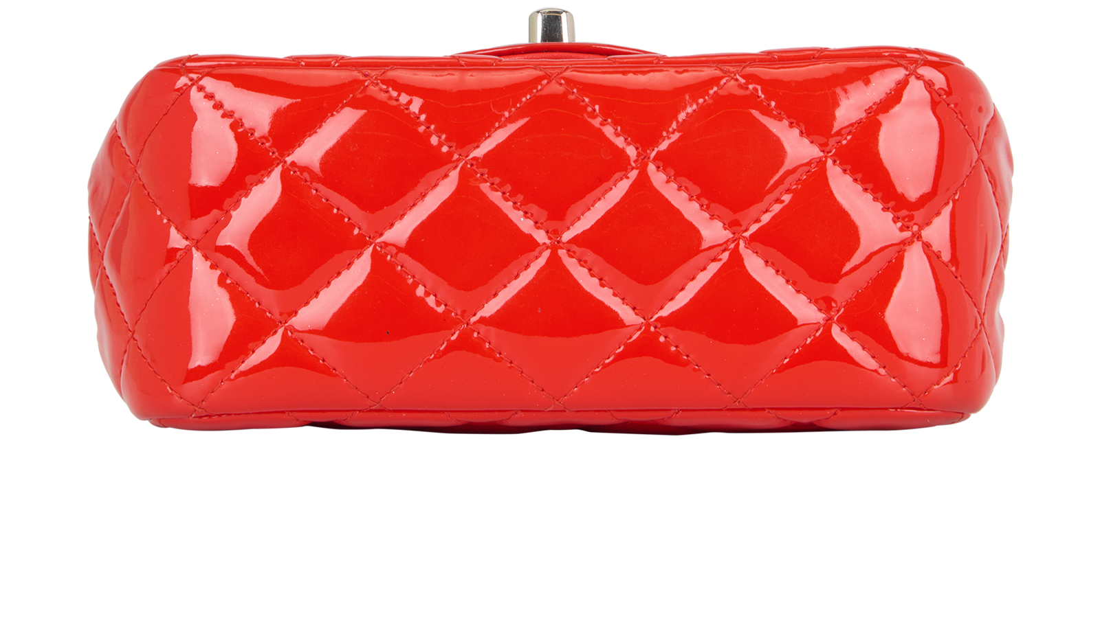 Mini Square Classic Flap, &pound;3,100, Handbags, Red, Patent Leather, Top view